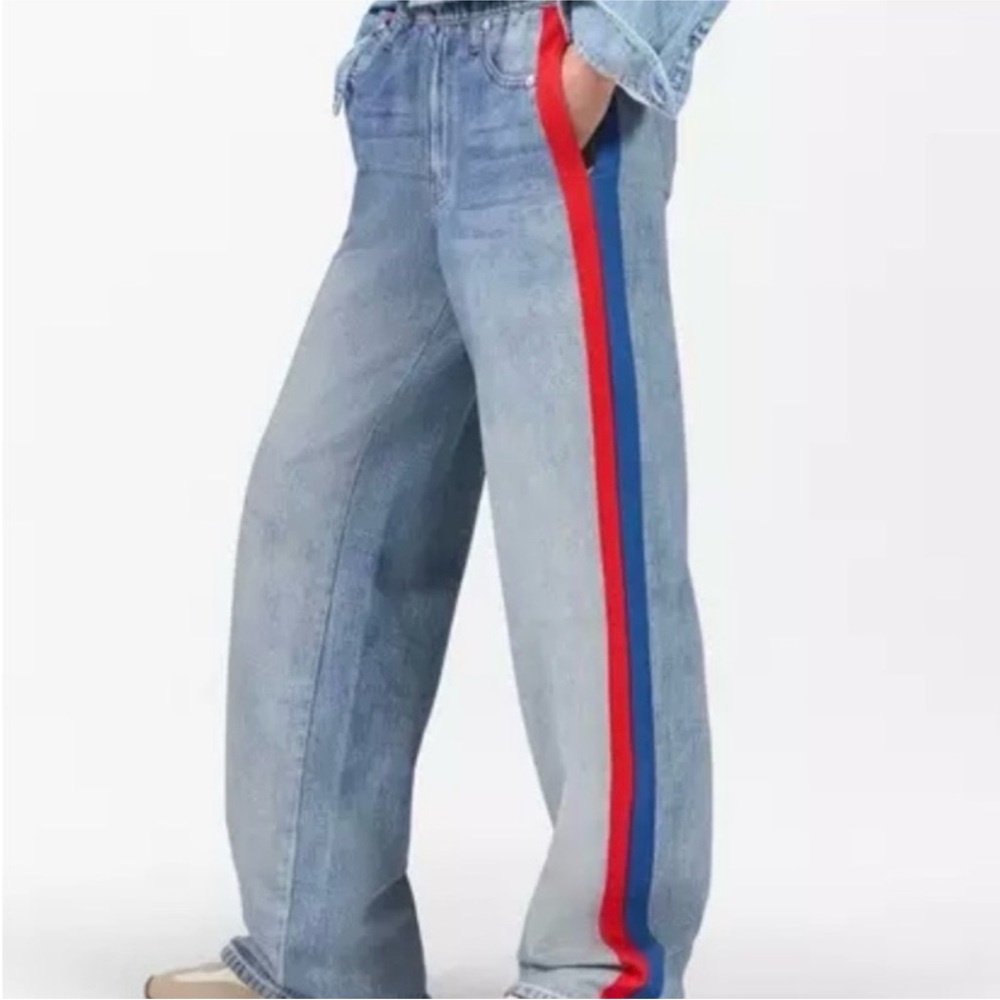 Rag & Bone Miramar Coney Blue Red Stripe Terry Track-pant Pull On